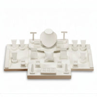 White Leatherette Showcase Display Set