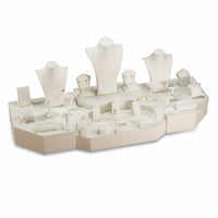 White Leatherette Showcase Display Set