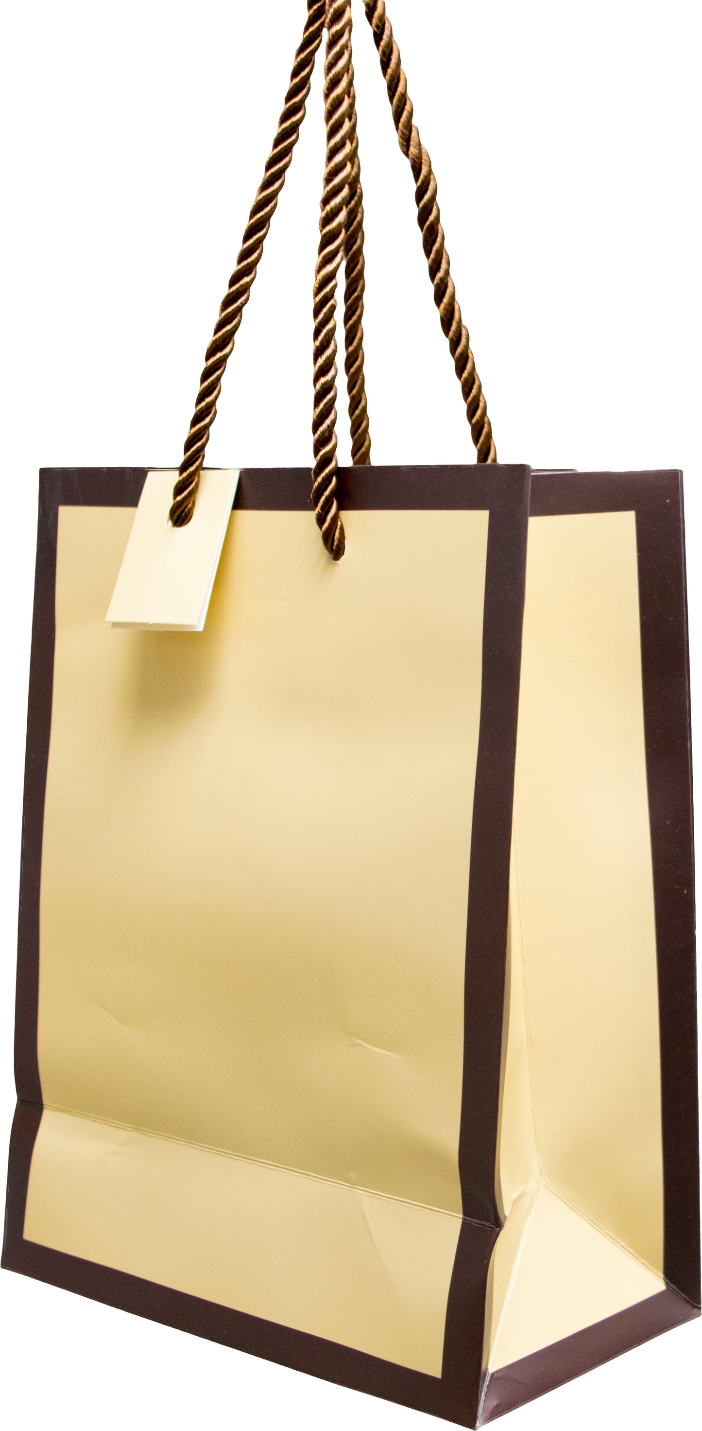 Large Matte Beige w/ Border Laminated Tote Bag