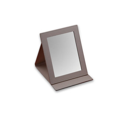 Chocolate/Beige Small Rectangle Foldable Mirror