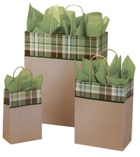 Medium Kensington Plaid Kraft Paper Shoppers – Novel Box