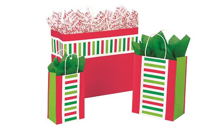 Small Santa Stripe Kraft Bags