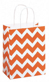 Orange Chevron Kraft Bags