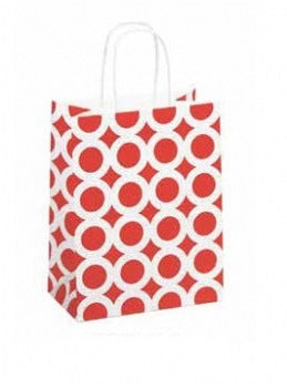 Red/White Circles Kraft Bags