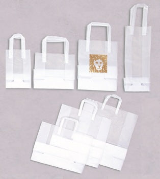 Clear Frosted Shopping Bags with Tri-Fold Handles