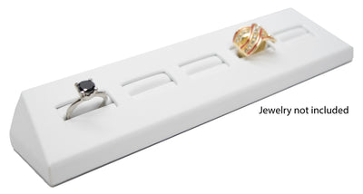 5 Slot White Leatherette Jewelry Tray Display