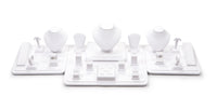 Set of white jewelry display stands