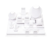 White jewelry set display stands 