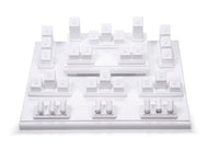White mechanical keyboard base plate with keycaps