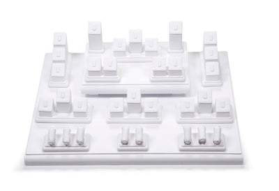 White Leatherette Showcase Display Set