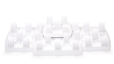 White Leatherette Showcase Display Set