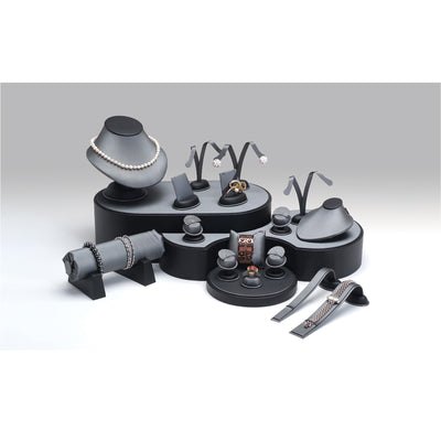 Steel Grey Faux Leather Display Set