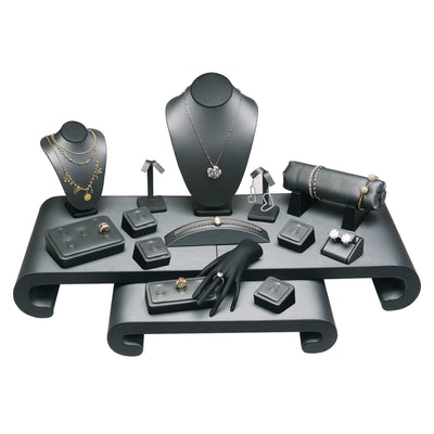 Steel Grey Faux Leather with Black Faux Leather Trim