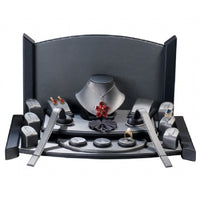 Steel Grey Faux Leather with Black Faux Leather Display Set – Novel Box