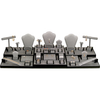 Steel Grey Faux Leather with Black Faux Leather Trim Display Set – Novel Box