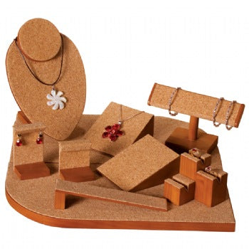 Cork with Natural Wood Trim Display Set