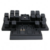 Black Faux Leather 16-Ring & 7 Earring/Pendant Display Set