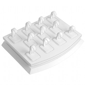 White Faux Leather 11-Earring Tree Display