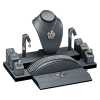 Steel Grey Faux Leather with Black Faux Leather Trim Display Set – Novel Box