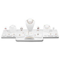 Plain White Faux Leather 20-Piece Display Set