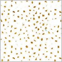 A sheet of gold satinique tissue paper with a dotted pattern.
