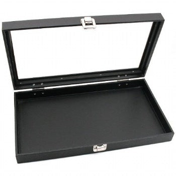 Glass Top Wood Box, Hinged with Latch