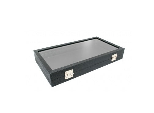 Glass Top Wood Box, Hinged with Latch