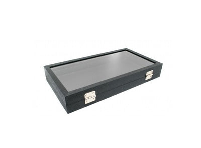 Glass Top Wood Box, Hinged with Latch