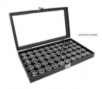 Glass Top Display Case with 50 Gem Jar insert