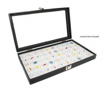Glass Top Display Case with 50 Gem Jar insert