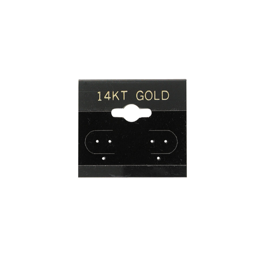 Black "14 K.T. Gold" Hanging Earring Card (x100)