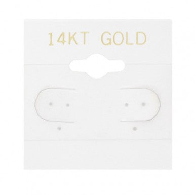 White "14 K.T. Gold" Hanging Earring Card (x100)