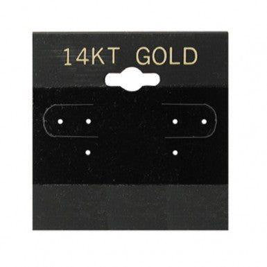 Black "14 K.T. Gold" Hanging Earring Card (x100)
