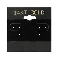 Black "14 K.T. Gold" Hanging Earring Card (x100)