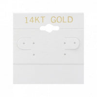 White "14 K.T. Gold" Hanging Earring Card (x100)