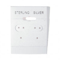White "Sterling Silver" Hanging Earring Card (x100)