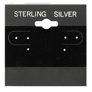 Black "Sterling Silver" Hanging Earring Card (x100)