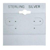 White "Sterling Silver" Hanging Earring Card (x100)