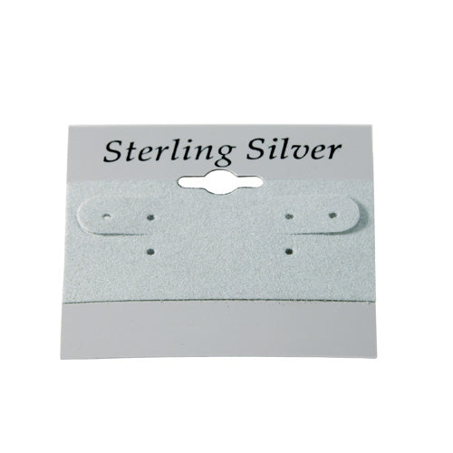 Grey "Sterling Silver" Black Imprinted Hanging Earring Card (x100)