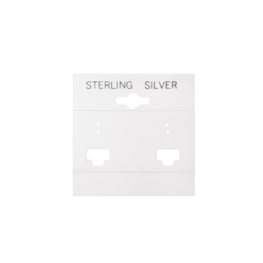 White "Sterling Silver" French Clip Hanging Earring Card (x100)