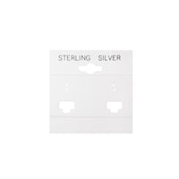White "Sterling Silver" French Clip Hanging Earring Card (x100)