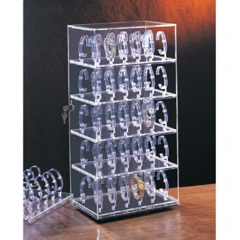 Acrylic Rotating Watch Display Case for 60 Watches