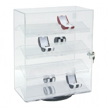 Rotating Acrylic Display Case with 4 Shelves