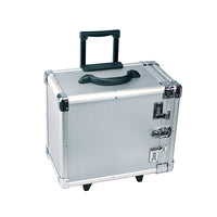 Small Silver Aluminum Carrying Case with Retractable Handle