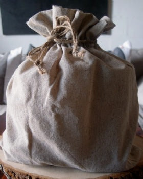 Linen Bag with Jute Cord 12" x 14"
