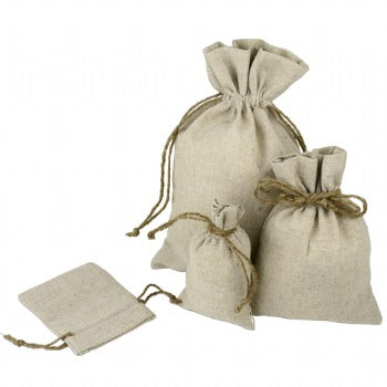 Linen Bag with Jute Cord 8" x 10"