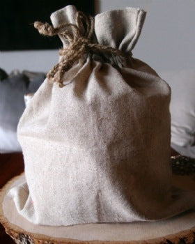 Linen Bag with Jute Cord 10" x 12"
