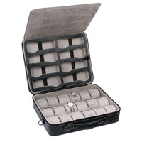 Light Weight Black Leatherette Watch Case w/ Handle