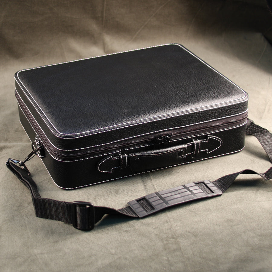 Light Weight Black Leatherette Watch Case w/ Handle