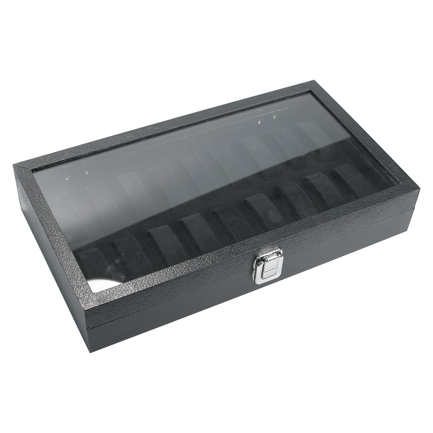 Glass Top Watch Display Case w/ 18-Collars
